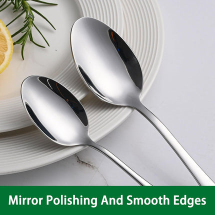 8-Piece 6.7 Inches Stainless Steel Tea Spoon,Durable Dishwasher Safe Teaspoons,Silverware Dessert Spoons For Kitchen,Small Spoons For Restaurant,Hotel.