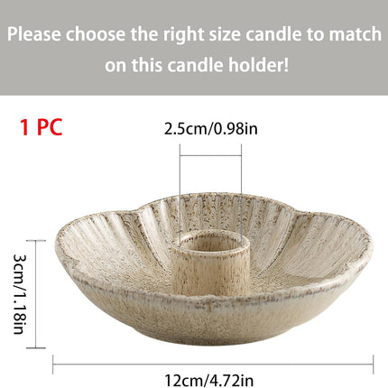 Ceramic Candlestick Holder， Candle Holder for Taper Candles,Incense, Santo Palo, Halloween Christmas Wedding Parties, Dining Room Home Decoration Display - Camel.