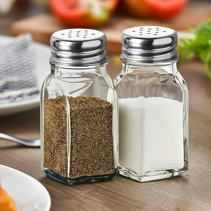 Salt and Pepper Shakers Set Clear Glass, Kitchen Gadgets Cooking Table.