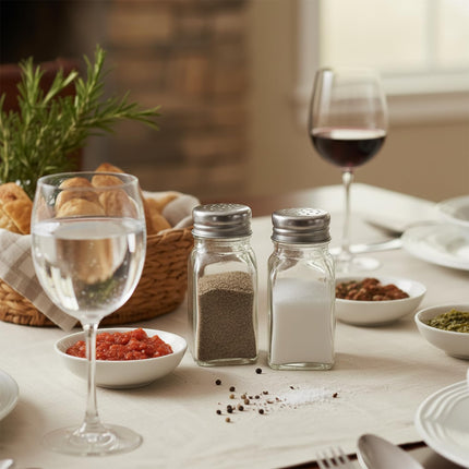 Salt and Pepper Shakers Set Clear Glass, Kitchen Gadgets Cooking Table.