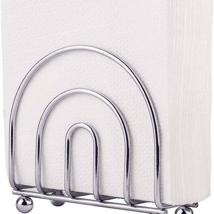 Paper Napkin Holder Tissue Dispenser for Kitchen Countertops, Dining Table, Picnic Table, Indoor & Outdoor Use, Chrome Finish (Classic).