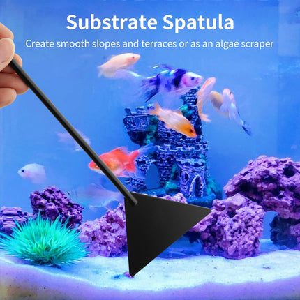 Aquarium Aquascape Tools Kit - 4 in 1 Terrarium Decor Supplies with Long Tweezers Feeding Tongs, Aquarium Scissors, Algae Scraper, Live Fish Plants Tank Accessories Cleaning Trimming Kit.