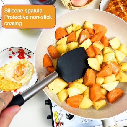 4Pcs Silicone Spatula Turner Slotted Spatula Set Spoon, Spatulas Silicone Heat Resistant Wok Rubber Spatulas for Nonstick Cookware Spatula Cooking Kitchen Utensils Set.