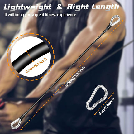 Cable Attachments for Gym, 2PCS Gym Cable Extension Compatible with Gym Accessories, Gym Cable Machine for LAT/Tricep Pull Down, Leg Extensions Machine.