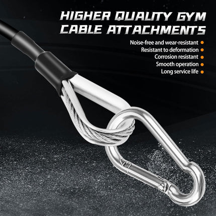 Cable Attachments for Gym, 2PCS Gym Cable Extension Compatible with Gym Accessories, Gym Cable Machine for LAT/Tricep Pull Down, Leg Extensions Machine.