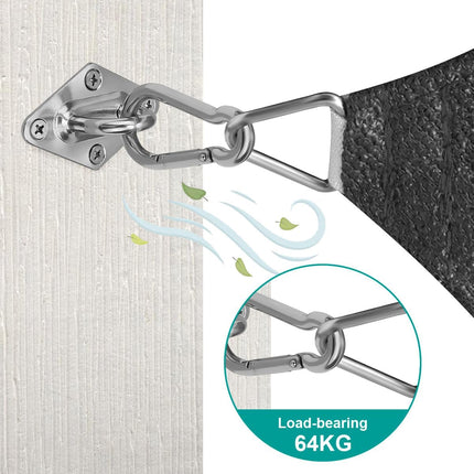 Sun Shade Sail Hardware Kit, 304 Stainless Steel Sunshades Canopy Installation Kit for Garden Rectangle & Triangle Shade Sails, Heavy Duty Shade Sail Fixing Accessories, Awning Attachment Set.