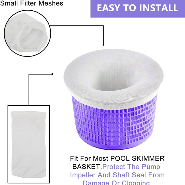 30-Pack of Pool Skimmer Socks - Filters Baskets, Skimmers Cleans Debris and Leaves for In-Ground and Above Ground Pools.