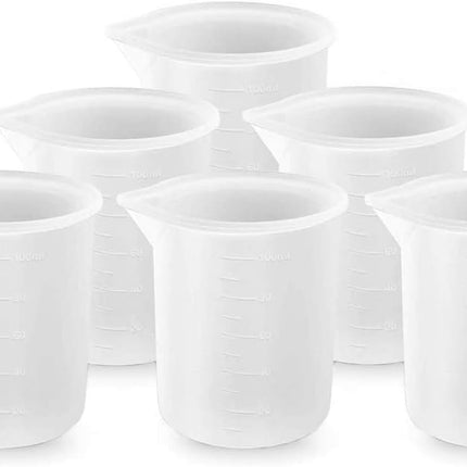 6Pcs 100ml Silicone Measuring Cups DIY Resin Glue Tools Cup for Making Handmade Craft Nonstick Silicone Mixing Cup.