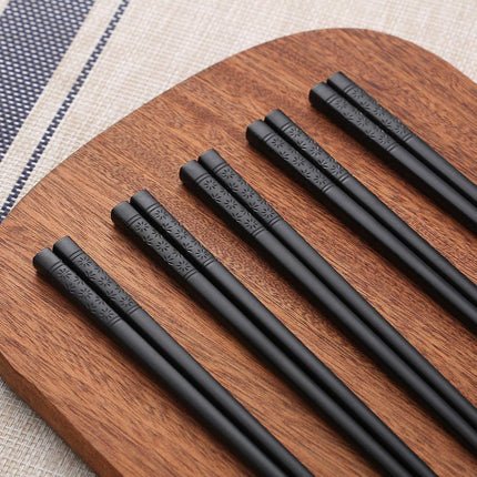 10 Pairs Fiberglass Chopsticks - Reusable Chopsticks Dishwasher Safe, 9 1/2 Inches - Black.