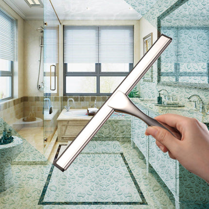All-Purpose Shower Squeegee for Shower Doors, Bathroom, Window and Car Glass - Stainless Steel, 10 Inches.