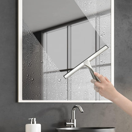 All-Purpose Shower Squeegee for Shower Doors, Bathroom, Window and Car Glass - Stainless Steel, 10 Inches.