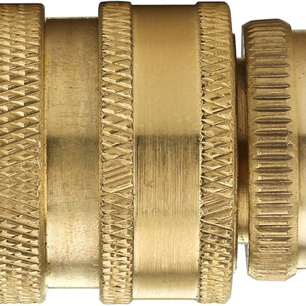 Garden Hose Quick Connect Fittings, 3/4 Inch GHT Solid Brass, Quick Connector Set, 2-Pack.