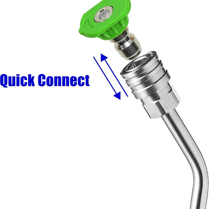 Pressure Washer Wand Extension, 30 Degree Curved Angled, Undercarriage and Gutter Cleaner Attachment, 1/4 Inch Quick Connect, 14 Inch.