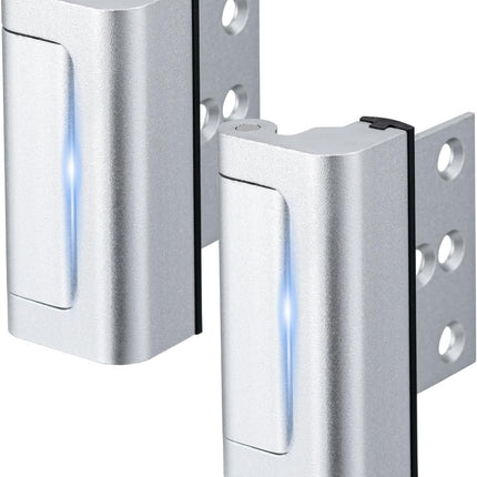 2 Pack Home Security Door Lock,Childproof Door Reinforcement Lock,with 3" Stop Withstand 800 lbs,for Inward Swing Doors,Night Kids Safety Metal Flip Lock Deadbolt Latch (Silver).