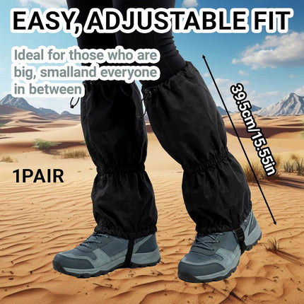 1Pair Adjustable Leg Gaiters - Lightweight Waterproof Leg Guards for Men & Women - Anti-Mosquito Bites Gators for Hiking Boots - Hiking Essentials for Hunting, Trekking & Fishing.