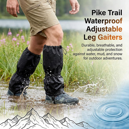 1Pair Adjustable Leg Gaiters - Lightweight Waterproof Leg Guards for Men & Women - Anti-Mosquito Bites Gators for Hiking Boots - Hiking Essentials for Hunting, Trekking & Fishing.