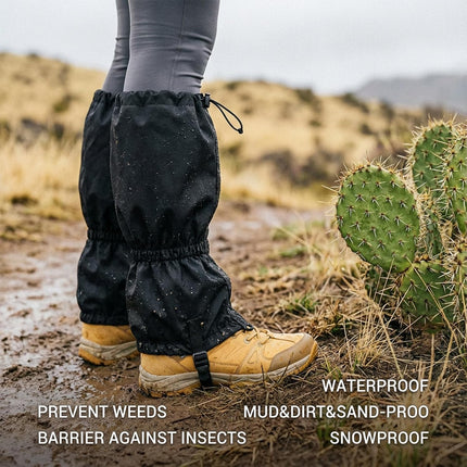 1Pair Adjustable Leg Gaiters - Lightweight Waterproof Leg Guards for Men & Women - Anti-Mosquito Bites Gators for Hiking Boots - Hiking Essentials for Hunting, Trekking & Fishing.