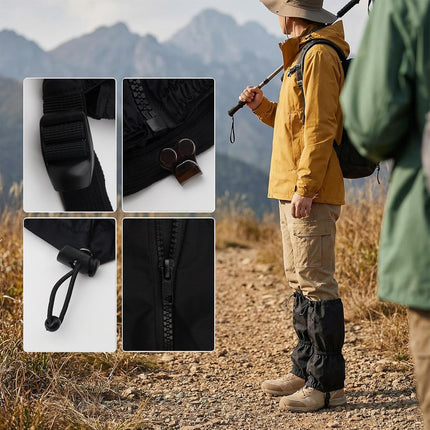 1Pair Adjustable Leg Gaiters - Lightweight Waterproof Leg Guards for Men & Women - Anti-Mosquito Bites Gators for Hiking Boots - Hiking Essentials for Hunting, Trekking & Fishing.
