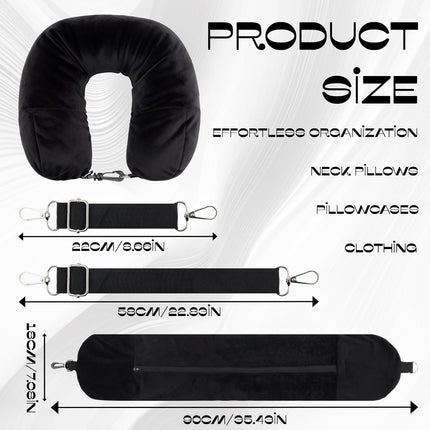 1-Pack Stuffable Travel Pillow for Extra Luggage - Travel Neck Pillow with Adjustable Neck Size - Multifunctional Velvet Neck Pillowcas - Sleeping Rest Cushion Travel Essentials.