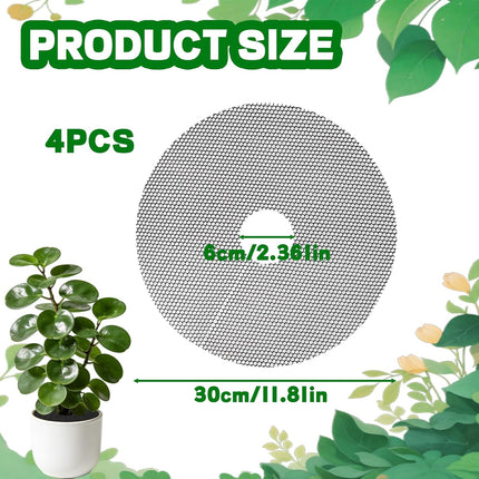 4-Pack Plant Pot Grids- 15.7 Inch Cuttable Mesh Plant Pot Soil Covers -Protectors from Animals - Plant Protector Ring for Indoor Outdoor Garden Plant Landscaping.