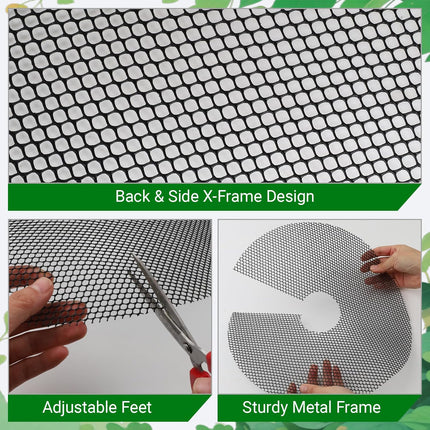 4-Pack Plant Pot Grids- 15.7 Inch Cuttable Mesh Plant Pot Soil Covers -Protectors from Animals - Plant Protector Ring for Indoor Outdoor Garden Plant Landscaping.