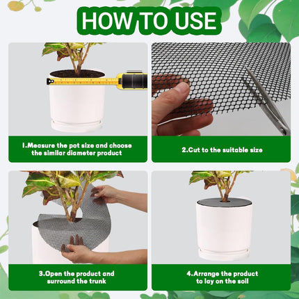 4-Pack Plant Pot Grids- 15.7 Inch Cuttable Mesh Plant Pot Soil Covers -Protectors from Animals - Plant Protector Ring for Indoor Outdoor Garden Plant Landscaping.
