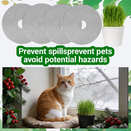 4-Pack Plant Pot Grids- 15.7 Inch Cuttable Mesh Plant Pot Soil Covers -Protectors from Animals - Plant Protector Ring for Indoor Outdoor Garden Plant Landscaping.
