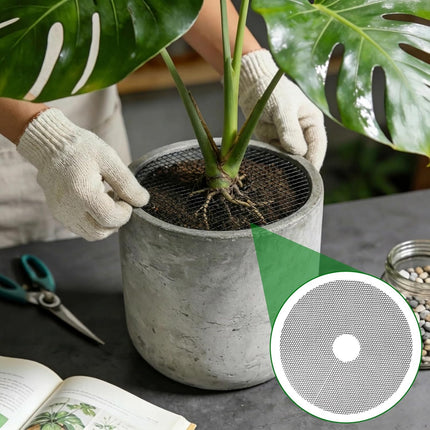 4-Pack Plant Pot Grids- 15.7 Inch Cuttable Mesh Plant Pot Soil Covers -Protectors from Animals - Plant Protector Ring for Indoor Outdoor Garden Plant Landscaping.