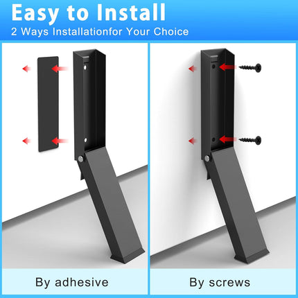 Black Folding Metal Door Stop Foot Operated No Drilling Installation.