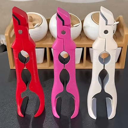 Multifunctional Kitchen Tongs Heat Resistant Anti-Scald Silicone Tips Food Tongs with Bottle Opener Stainless Steel Cooking Utensils for BBQ Salad Serving 1 Piece.