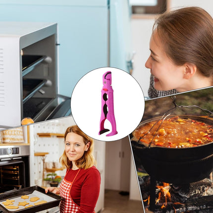 Multifunctional Kitchen Tongs Heat Resistant Anti-Scald Silicone Tips Food Tongs with Bottle Opener Stainless Steel Cooking Utensils for BBQ Salad Serving 1 Piece.