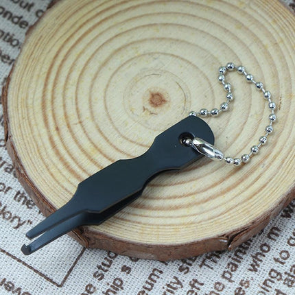 2 Pcs Split Ring Pliers Black & Silver Stainless Steel Fishing Pliers for Rigging and Bait with Keychain.