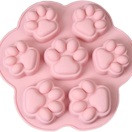 7-Cavity Silicone Cat Paw Mould Chocolate Fondant Ice Cube Tray Food Safe Baking Mold.