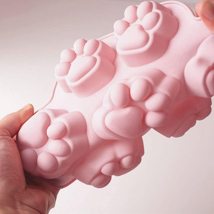 7-Cavity Silicone Cat Paw Mould Chocolate Fondant Ice Cube Tray Food Safe Baking Mold.