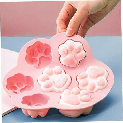 7-Cavity Silicone Cat Paw Mould Chocolate Fondant Ice Cube Tray Food Safe Baking Mold.