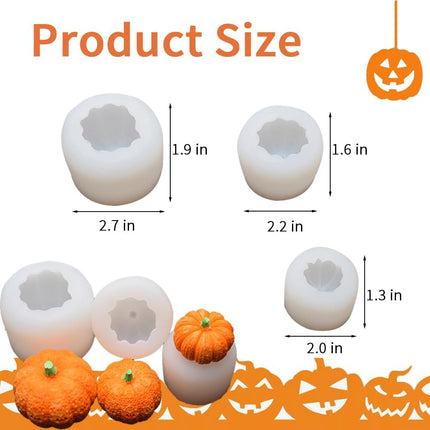 3 Piece Silicone Pumpkin Mould Set 3 Sizes Candle and Chocolate Mould Baking Tray.