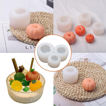 3 Piece Silicone Pumpkin Mould Set 3 Sizes Candle and Chocolate Mould Baking Tray.