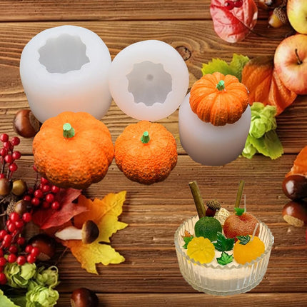 3 Piece Silicone Pumpkin Mould Set 3 Sizes Candle and Chocolate Mould Baking Tray.