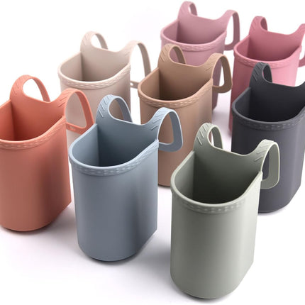Universal Pink Stroller Silicon Cup Holder Hanging Storage Bag.