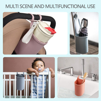 Universal Pink Stroller Silicon Cup Holder Hanging Storage Bag.