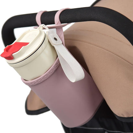 Universal Pink Stroller Silicon Cup Holder Hanging Storage Bag.