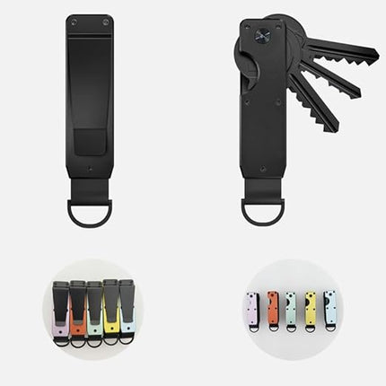 Compact Aluminium Key Organizer 2-6 Keys Yellow-Green Minimalist Key Holder for Car & Home.