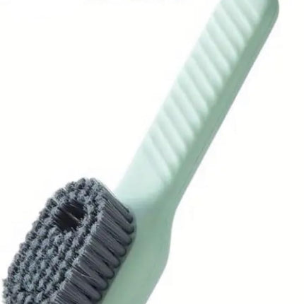 Green Soft Bristle Shoe Brush with Ergonomic Handle Multifunctional for Shoes and Clothing Hanging Design 1 Piece.
