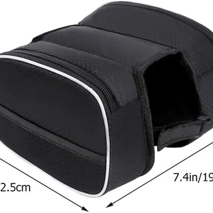 Waterproof Front Bike Frame Bag 19x12.5x6 cm Black.