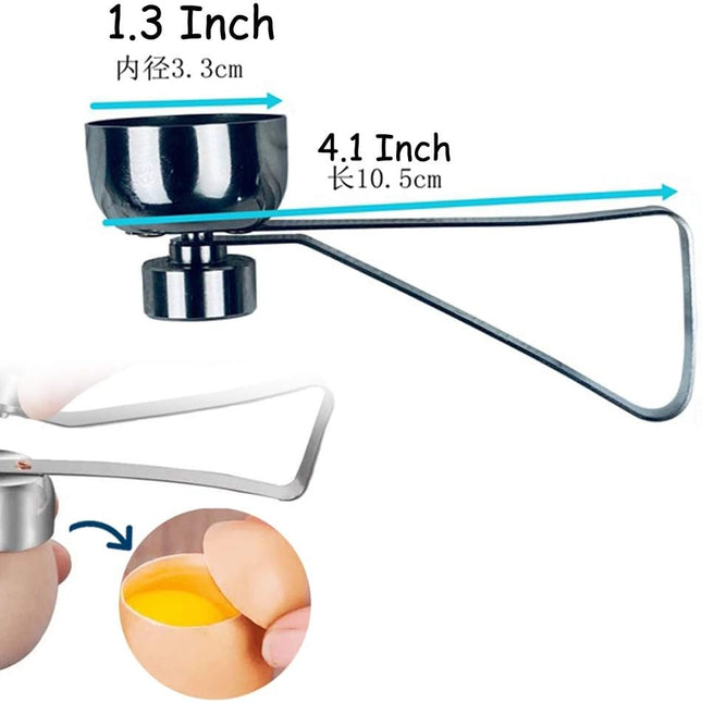 Egg Shell Cutter with Spring Mechanism for Soft and Hard Boiled Eggs Silver 1 Piece.