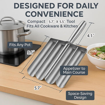 Stainless Steel Silver Meatball Maker Spoon - 1 Piece.