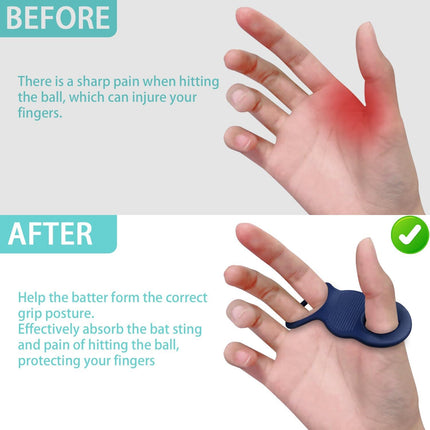 Blue Thumb Grips Finger Protectors for Thumb Tips - 1 Pair.