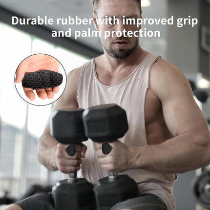 Anti-Slip Rubber Gym Gloves for Weightlifting Barbell Universal Size Men Women 4 Pack.