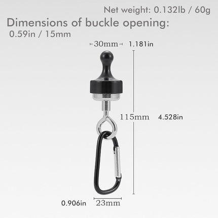 2 Pack Black Multifunctional Camping Hooks with Carabiner No Installation Required.