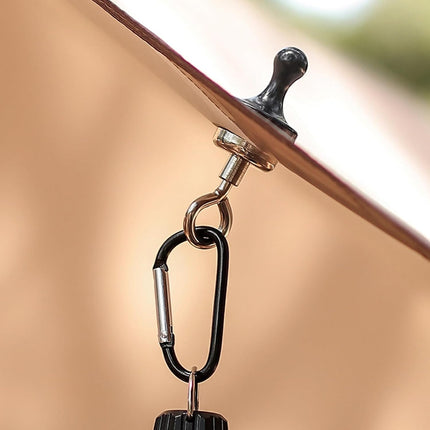 2 Pack Black Multifunctional Camping Hooks with Carabiner No Installation Required.